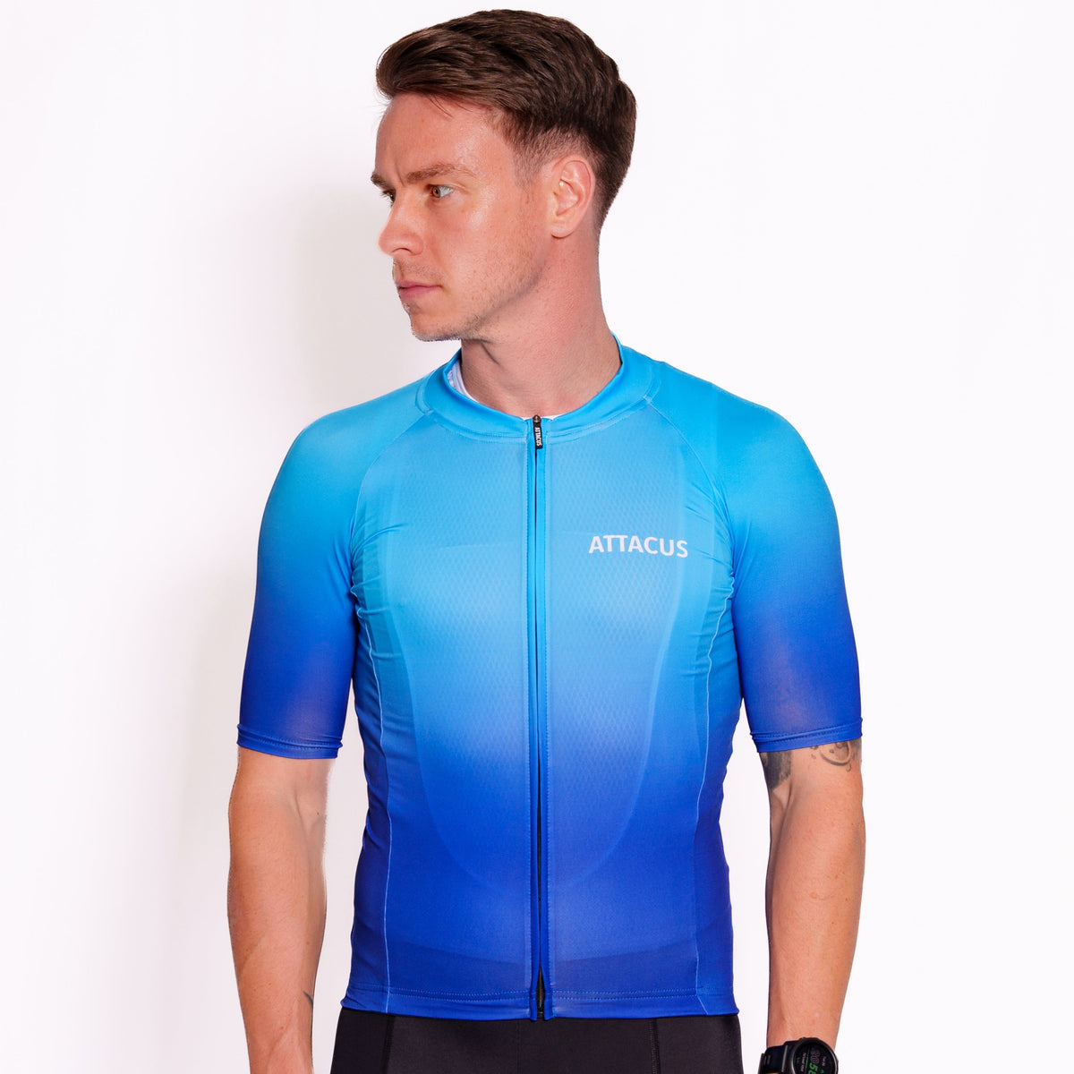 Men's Blue Dissolve Foundation Jersey Attacus Cycling