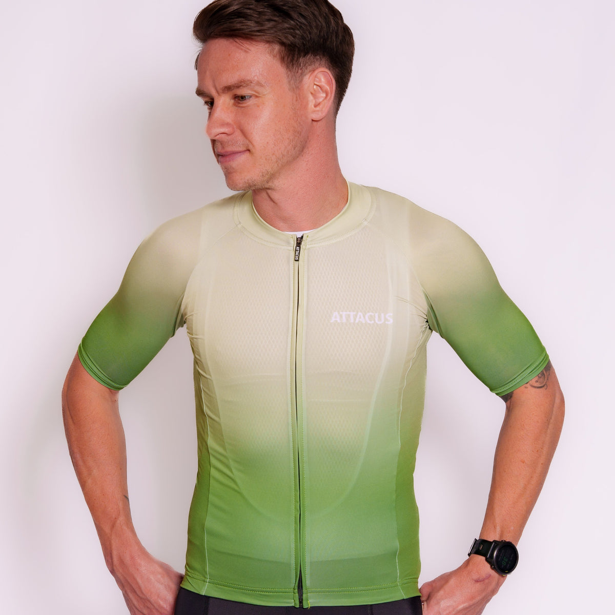 Men's Green Dissolve Foundation Jersey Attacus Cycling