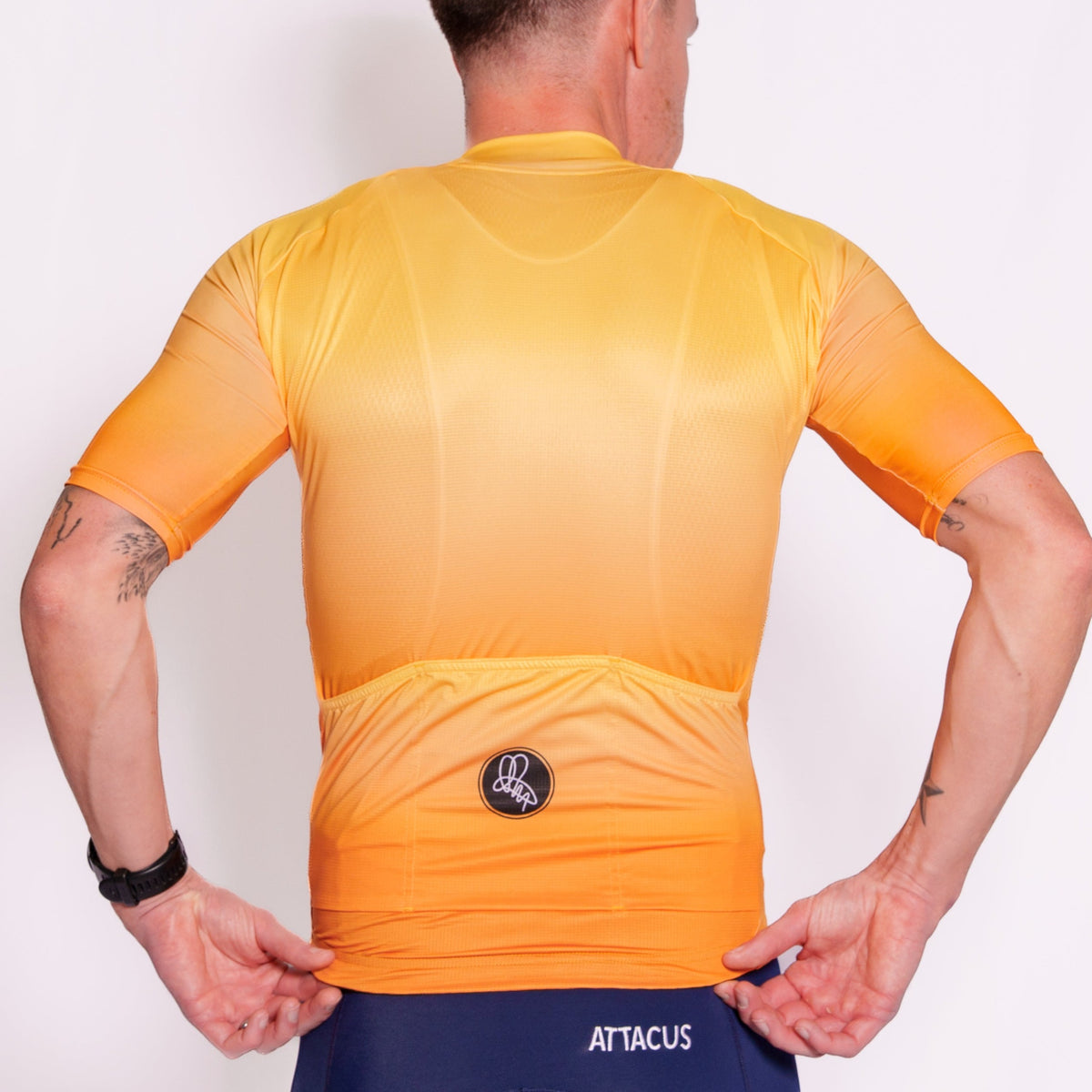 Men's Orange Dissolve Foundation Jersey Attacus Cycling