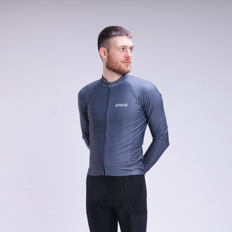 Men's Grey Thermal Long Sleeve Jersey