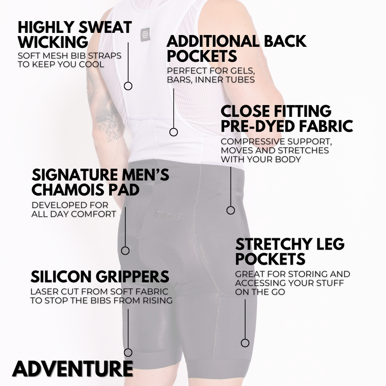 Men's Black Adventure Bib Shorts