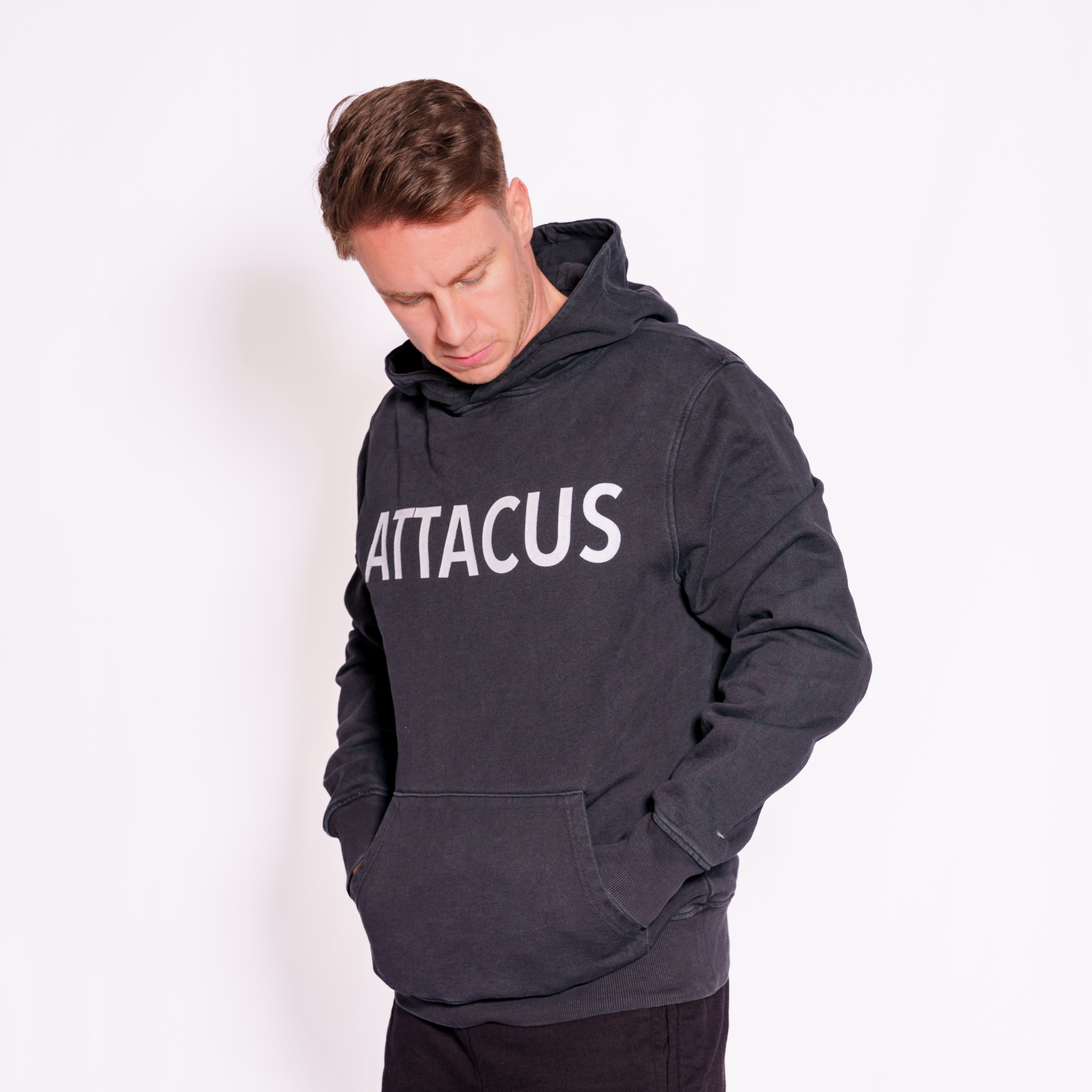 Unisex Oversized Vintage Black Attacus Hoodie