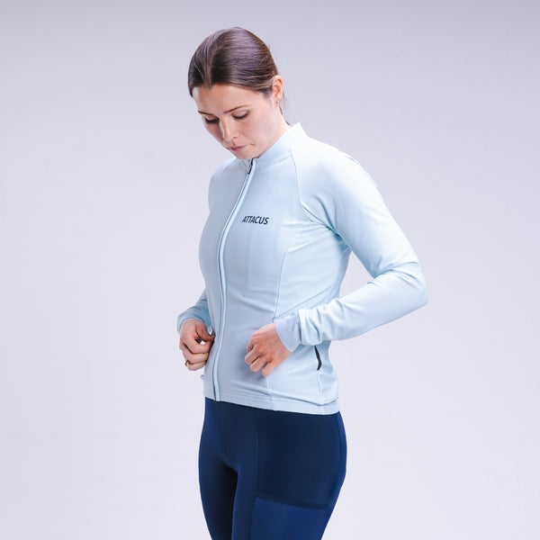 Women's Light Blue Thermal Long Sleeve Jersey