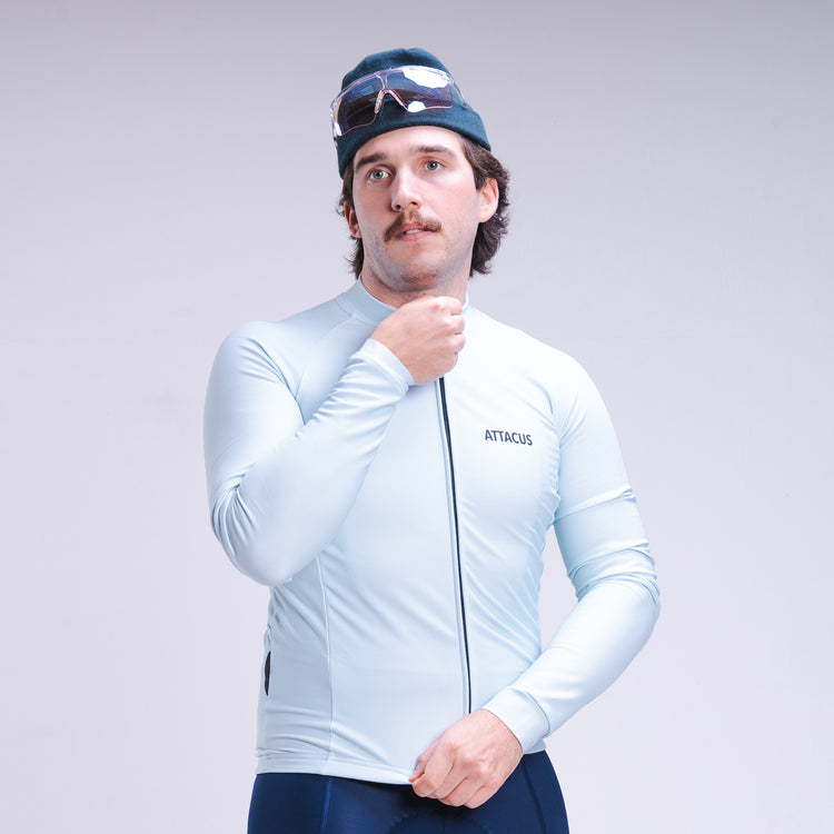 Men's Light Blue Thermal Long Sleeve Jersey