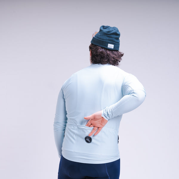 Men's Light Blue Thermal Long Sleeve Jersey