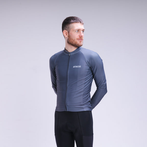 Men's Grey Thermal Long Sleeve Jersey