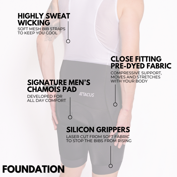 Men's Black Foundation Bib Shorts