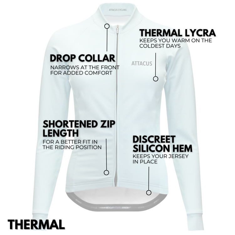 Women's Light Blue Thermal Long Sleeve Jersey